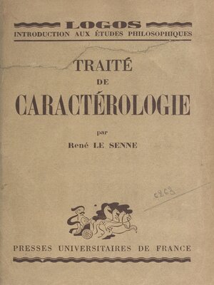 cover image of Traité de caractérologie